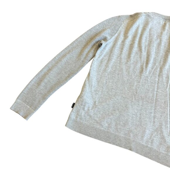 Ted Baker London Grey Pullover Sweater Stretch Ribbed Trim Crew Neck Size Large - Picture 10 of 12